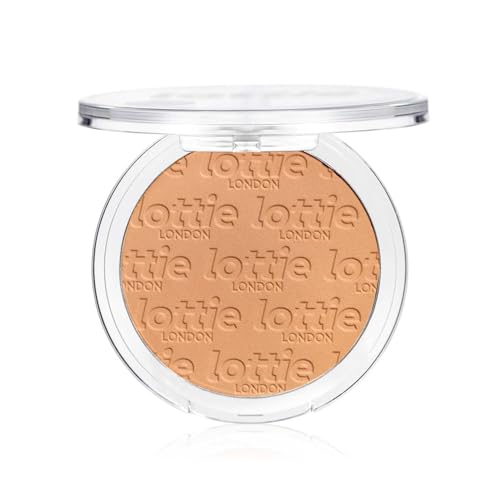 Lottie London Sunkissed Bronzer in Sunburst, Infused with bamboo extract and Vitamin E this skin-loving bronzer adds a buildable warm bronze for a defined finish