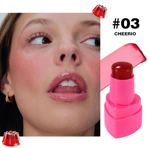 Multi-Use Cooling Water Jelly Blush, Juicy Love Blush, 3-In-1 Cheek Tint & Eyeshadow & Lip Tinted, Long-Lasting Moisture Creates A Moist Watercolor Effect-1,000+ Swipes Per Stick (#03)