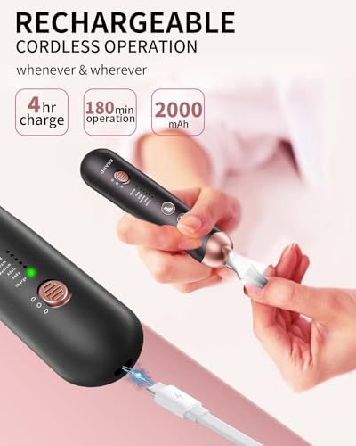 Electric Nail File for Thick Toenails - Cordless Manicure Kit