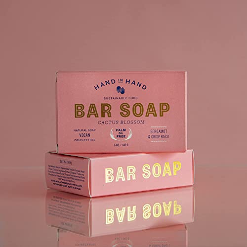 Hand In Hand, Soap Bar Cactus Blossom Bergamot Crisp Basil, 5 Ounce
