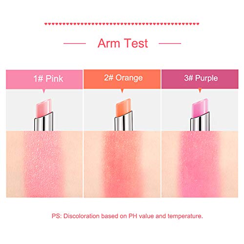 Petansy 3 Colors Jelly Lipstick Set Moisturizing Magic Temperature Color Changing Long Lasting Lip Balm