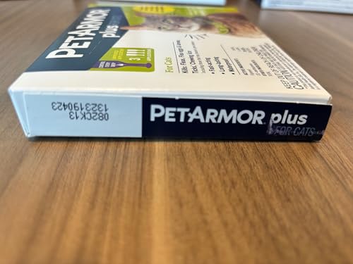 PetArmor Plus Flea and Tick Prevention for Cats, Cat Flea and Tick Treatment, 3 Doses, Waterproof Topical, Fast Acting, Cats Over 1.5 lbs