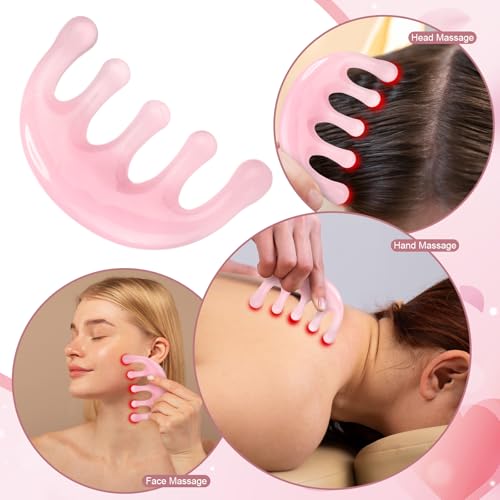 ProSuites Pink Head Massager Comb Stress Relief Tool for Scalp, Face & Body