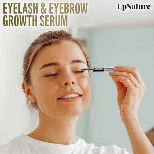 UpNature Organic Castor Oil Lash Serum for Eyelashes and Eyebrows Growth - 100% Pure Cold Pressed Hexane-Free (2oz Glass Bottle)