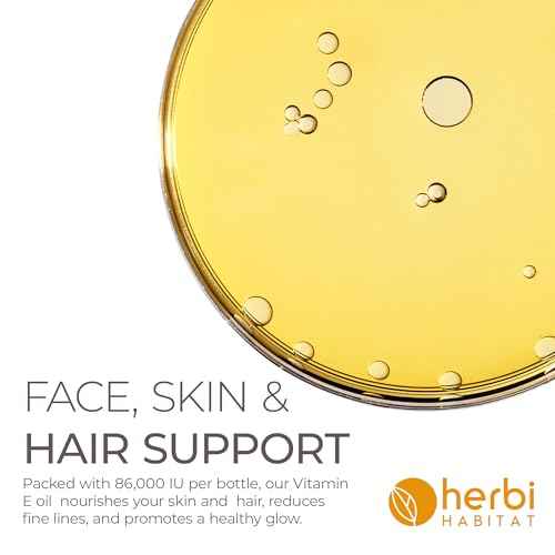 Vitamin E Oil 86,000 IU - Natural D-Alpha Tocopherol for Skin, Hair, Nails, Scars & Stretch Marks - Non-GMO & Vegan, 2 Fl oz