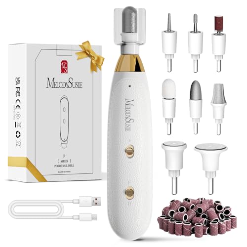 MelodySusie Professional Manicure Pedicure Kit, Cordless 8-in-1 Electric Nail Drill with 20 Speeds, Rechargeable E-File for Thick Nails & Cuticles, Ideal Foot Care for Women Men-PC650E
