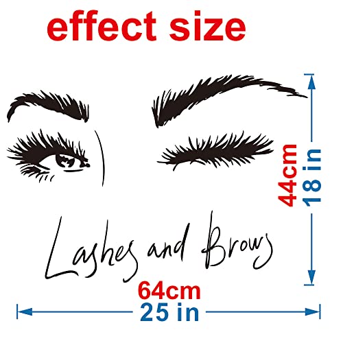 Lash Studio Wall Decal 25x18 – Black Eye & Brow Design