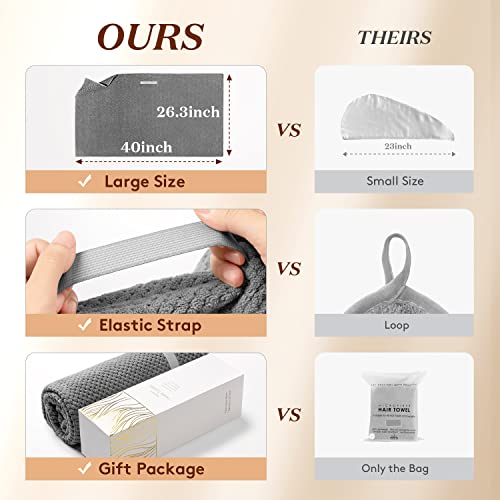 Microfiber Hair Towel Wrap for Women, Super Absorbent