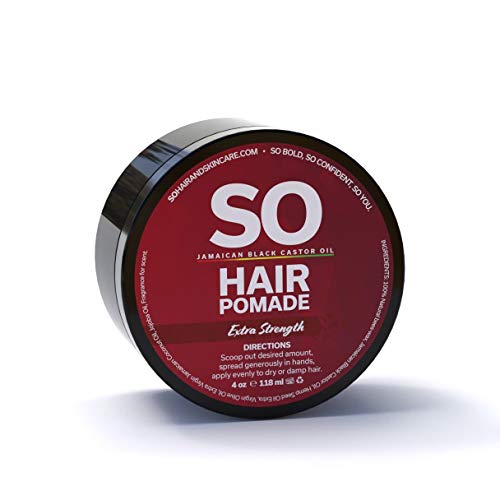 SO Jamaican Black Castor Oil Hair Pomade Ideal for Dry Scalp Split Ends/Hair Breakages/Hair Frizz/Dandruff and Hair Growth For Men & Women, Extra Strenght, 4 Oz