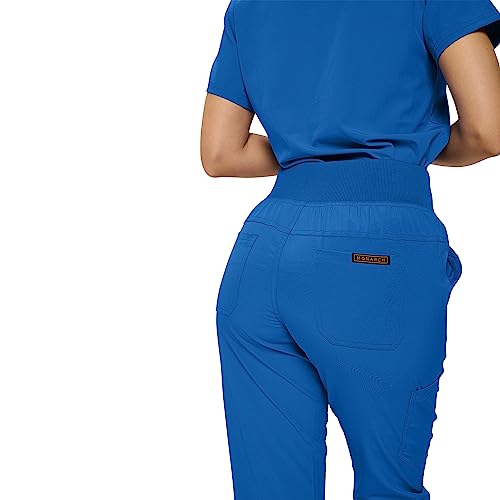 Womens Jogger Scrubs Ribbed Jogger Scrub Pants for Women
