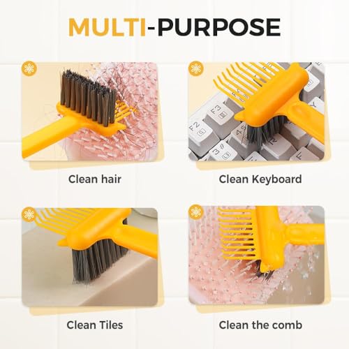 Krrzpow Blue 2-in-1 Hairbrush & Comb Cleaner Tool for Hair & Dust Removal