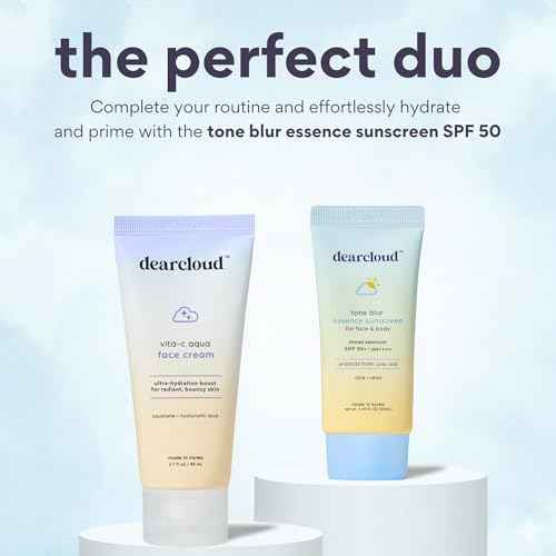 dearcloud Vita-C Aqua Face Cream ? Face Moisturizer with Vitamin C, Squalane Oil for Face, Hyaluronic Acid Serum Hydration ? Moisturizer for Women and Men (2.7 fl oz)