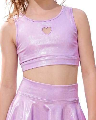 Stelle Sparkly Metallic Crop Tank Top for Girls Dance & Performance