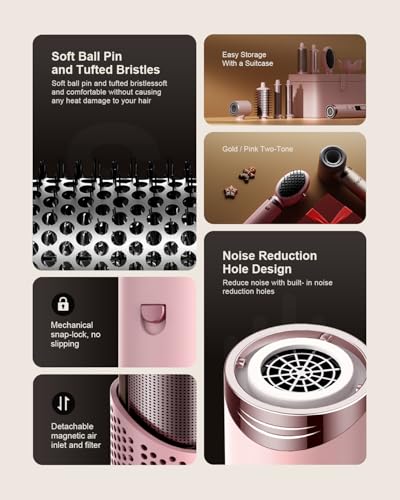8-in-1 Hot Air Styler Hair Dryer Brush with Auto Wrap Curl