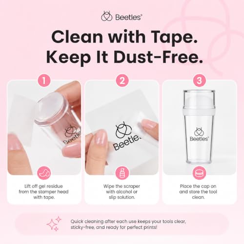 Beetles French Tip Silicone Nail Stamp Set - Clear A - 3 Pcs for Nail Art