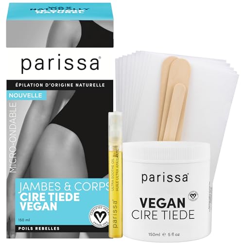 Parissa Microwavable Warm Wax Kit | Vegan, Salon-Quality Formula for Coarse Hair on Legs & Body | 5 fl oz (150 ml)