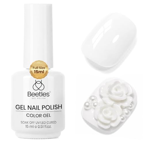 Beetles Snowdrop White Gel Nail Polish 15ml - Long-Lasting UV/LED Manicure