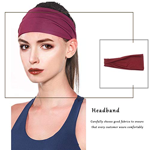 Vinzar Boho Headbands Wide Knot Hairbands Bandeau Funtopia Hair Bands Yoga Head Wraps Tie Dye Hairband Stretch Turban Head Band Sport Hair Accessories for Women and Girls (Sport-5 Pack)