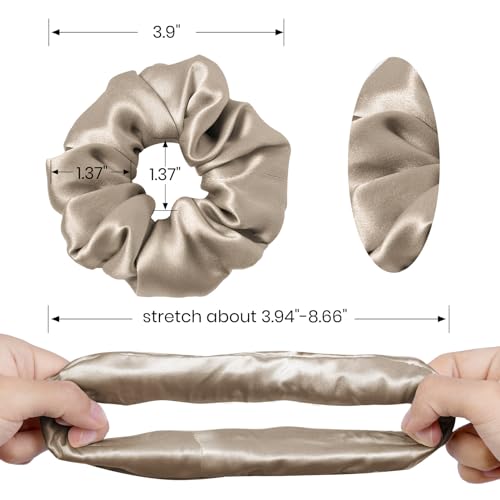 LILYSILK 100% 22MM Silk Hair Scrunchies for Sleeping & Hair Care, 100% Silk Bonnet for Daily Using or Sleeping