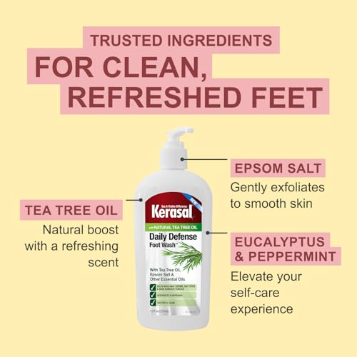 Kerasal Daily Defense Foot Wash 12 oz - Soothes & Deodorizes Feet