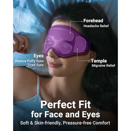 Cooling Eye Mask for Puffy Eyes: Fsa Eligible Items Hsa, Ice Eye Pack for Magraine After Surgery Relief - Reuable Cold Compress for Headache Puffiness - Comfortable Perfect Fit Gel Sleep Mask