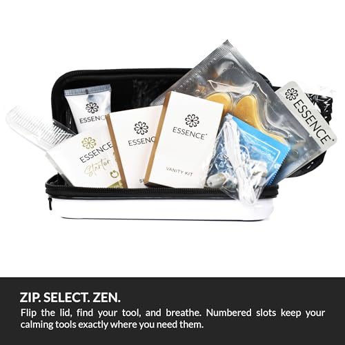 Travel Essentials Kit with Sleep Mask & Toiletries, Purple Case