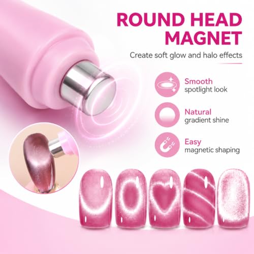 Ideal Swan 17 Pcs Cat Eye Magnet Nail Art Kit for Creative Manicures