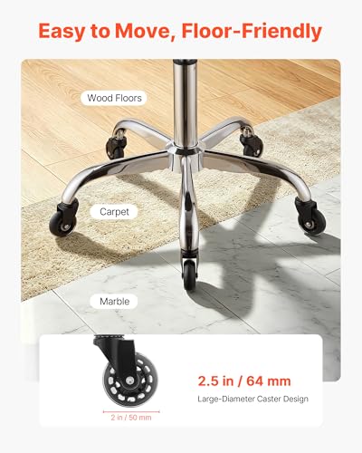 VEVOR Rolling Stool with Wheels, 500 lbs Capacity, Height Adjustable