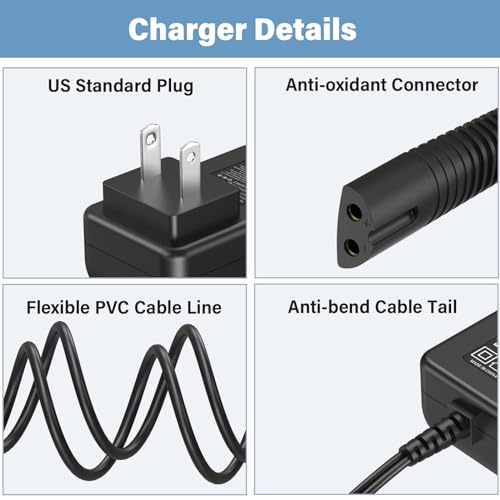 4.5V 1.2A Shaver Trimmer Charger Compatible with BaByliss PRO FXFS2 Power Cord AC Adapter for BaByliss PRO FX-FS2 FXFS2 Foilfx02 Foil FX02 FXFS2G Cordless Metal Double Foil Shaver Beard