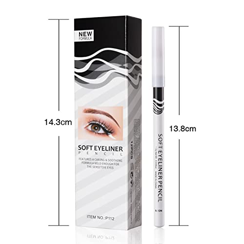 White Eyeliner Pencils Set, 12 Pack Waterproof Eye Brightener