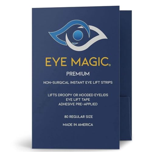 Eye Magic Premium Eye Lift Strips 80 Count Refill Pack - Medium Size, Hypoallergenic, No Gel, Strong Hold, Made in USA