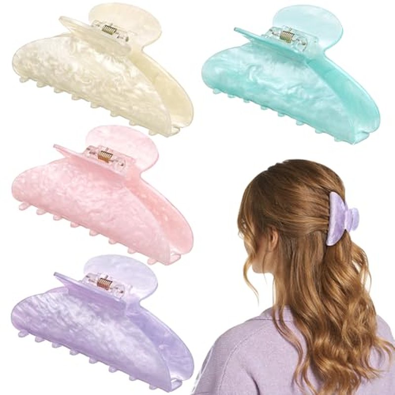 4.2 Inch Acrylic Claw Clips, 4 Pack Hair Clips for Women