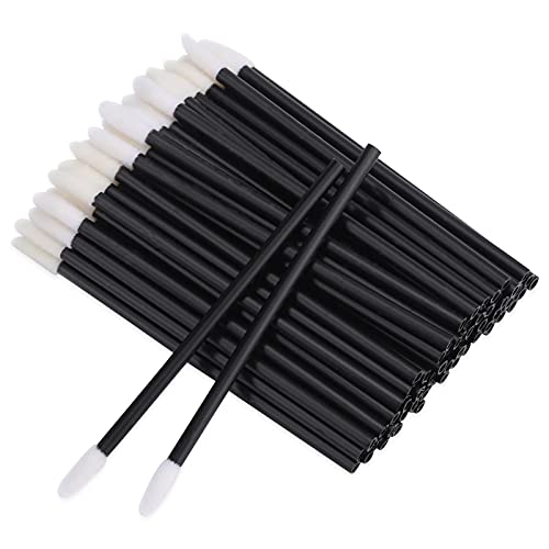 Black Lip Gloss & Lipstick Applicator Wands 100 Pack - Disposable Makeup Brushes
