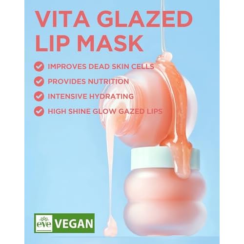 TOCOBO Vita Glazed Lip Mask ? Vegan Overnight Lip Sleeping Mask for Dry, Chapped Lips | PHA (Lactobionic Acid) Gentle Exfoliation | Non-Sticky Glazed Balm, Korean Skincare, 0.68 oz