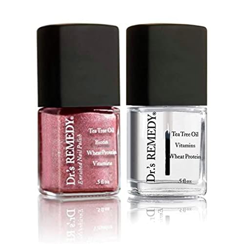 Dr.'s Remedy Enriched Nail Polish, Reflective Rose With Base Coat Set 0.5 Fluid Oz Each