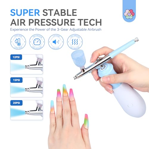 SAVILAND 25 PSI Rechargeable Nail Airbrush with Compressor