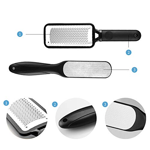 Fu Store Black Dual-Sided Foot File & Callus Remover - 2 Pack Pedicure Tool