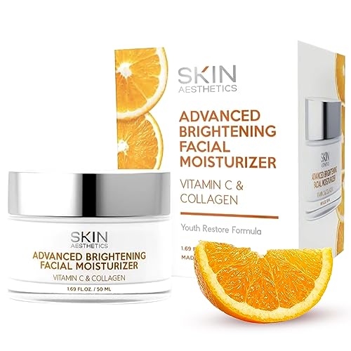 Skin Aesthetics Vitamin C and Collagen Daily Face Moisturizer - Dermatologist Tested - Reduce Fine Lines & Wrinkles, Anti-aging, Brightening Day Cream - Korean Skin Care - AllSkin Types - 1.69 Fl. oz