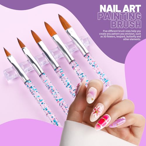 Teenitor Nail Art Tools Set with 23 Brushes, Dotting & Acrylic Tools, Nail Stand & Accessories