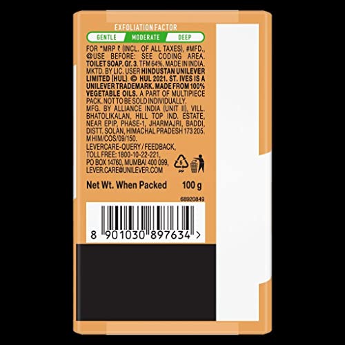 St. Ives' Scrub Bar Soap with Vitamin C & Orange (4 Packs)
