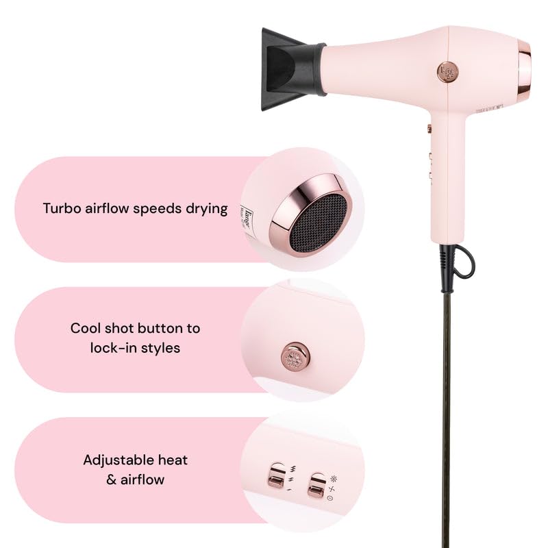 L'Ange Hair Soleil 1875W Ionic Hair Dryer with Concentrator | Blush