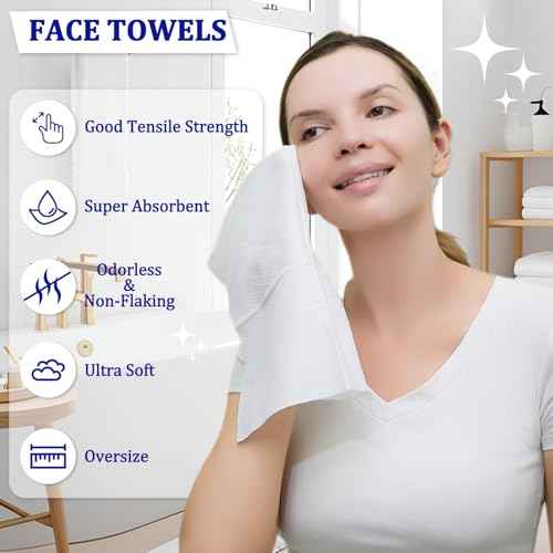 Disposable Face Towel XL, face cleaning wipes, face towels,makeup wipes,towels,Ultra Soft 10 x 12 inches 50 Ct,1 Pack