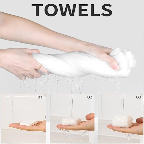 AS1 SA2 AO3 Aqua Peeling Solution and Compressed Towel Tablet Portable Face Towel Washcloth Reusable 28 Pack Wet