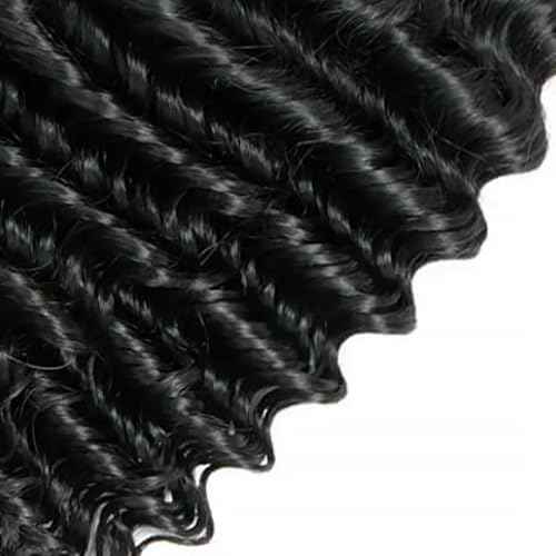 Deep Wave Bundles Human Hair 34 Inch Color #1B Natural Black Single Bundle Brazilian Virgin Human Hair Bundles Deep Wave 100g Per 1 Bundle Remy Hair Extensions For Black Woman