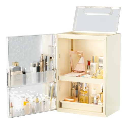 Makeup Organizer,Skincare Organizer with Drawers and Transparent Cover,Large Cosmetic Display Case for Vanity Organizer and Bathroom Countertop Storage.