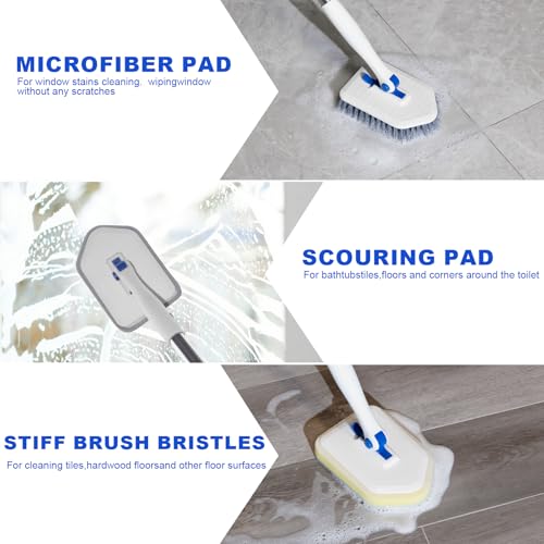 52-Inch Tile & Tub Scrubber Brush with 3 Rotating Heads