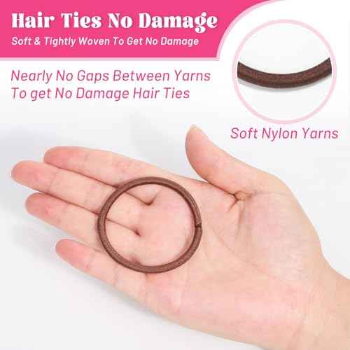 Anezus 200 Pcs Multi-Colored Hair Ties for Thick Hair, Elastics Hair Ties Bulk Hair Bands for Women, Men and Girls(4mm)