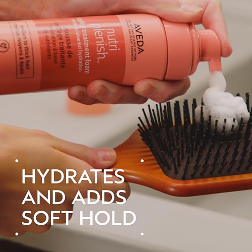 Aveda Nutriplenish Styling Treatment Foam | Soft Hold Styling Foam for Medium to Thick Dry Hair | Hydrates and Nourishes | 94% Naturally Derived*, 6.7 Fl Oz