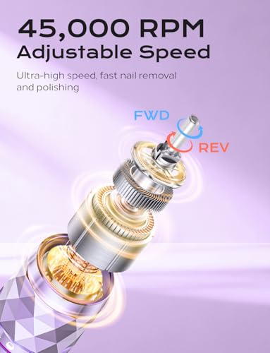 Professional Electric Nail Drill Kit - 45,000 RPM Portable Efile Set