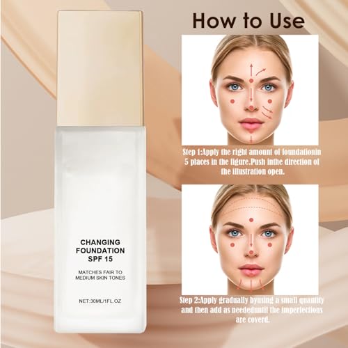 Color Changing Foundation for Mature Skin - Hydrating, Buildable Coverage